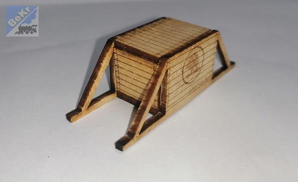 BuBi-model TT00006 Přepravní bedna Škoda dřevěná, hotový, sestavený a nabarvený model, 60 x 19 x 19 mm