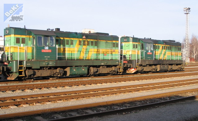 DK-model H00206 Motorová lokomotiva řady 743 (T466.3), stavebnice z leptaného plechu