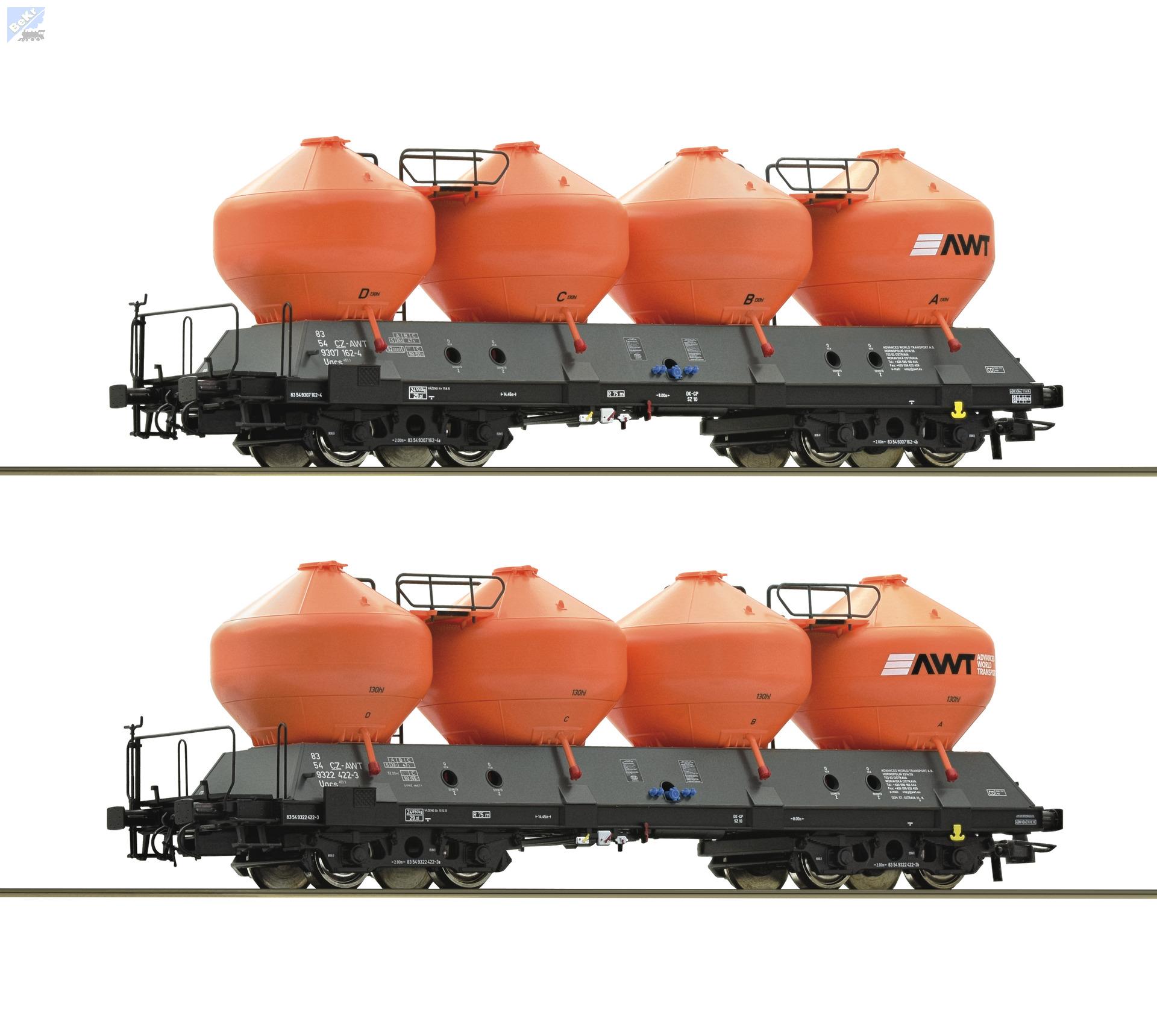Roco 77002 Set dvou nádobových 4-osých vozů Raj CZ - AWT