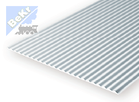 Evergreen 4525 Deska 150 x 300 x 1.0mm, plech s prolisy (trapézový, symetrický), rozteč 0,75mm, šířka žebra 0,25mm, polystyrén-PS