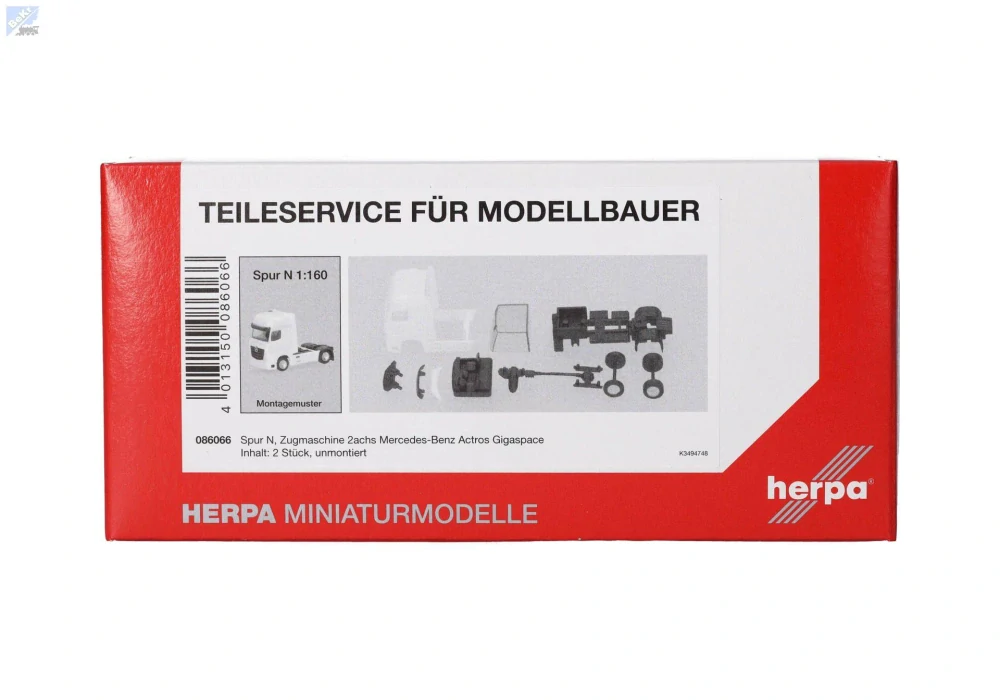 Herpa 086066 Tahač Mercedes-Benz Actros Gigaspace, stavebnice, 2ks/bal.