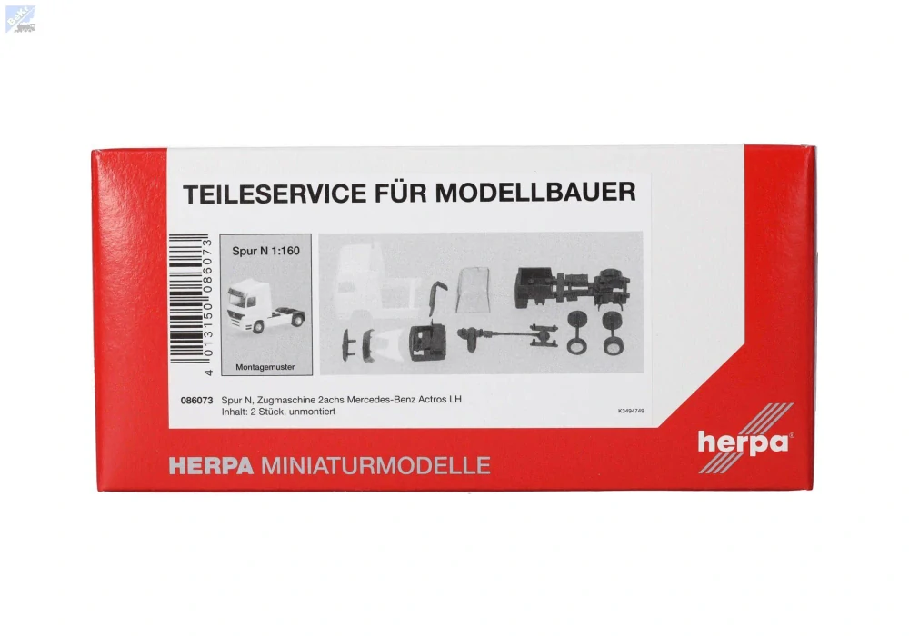 Herpa 086073 Tahač Mercedes-Benz Actros LH (1996), stavebnice, 2ks/bal.