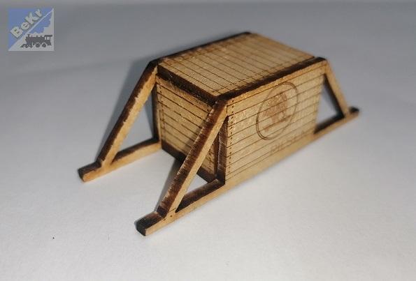 BuBi-model TT00006 Přepravní bedna Škoda dřevěná, hotový, sestavený a nabarvený model, 60 x 19 x 19 mm
