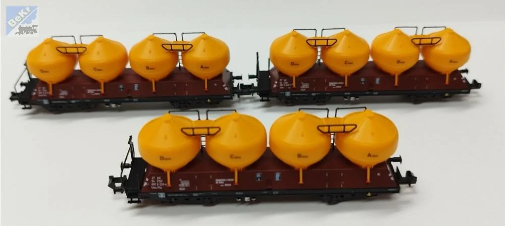 Trix 18292 Set šesti nádobových 4-osých vozů Raj (Uacs) ČSD
