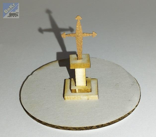 BuBi-model N70003 Boží muka, 10 x 10 x 28 mm, hotový, sestavený a nabarvený model