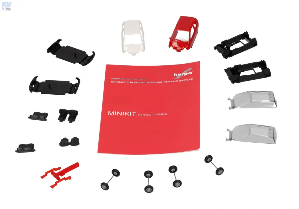 Herpa 012218-007 Herpa MiniKit: Renault Twingo, sada vínově červená/bílá 1+1ks, stavebnice