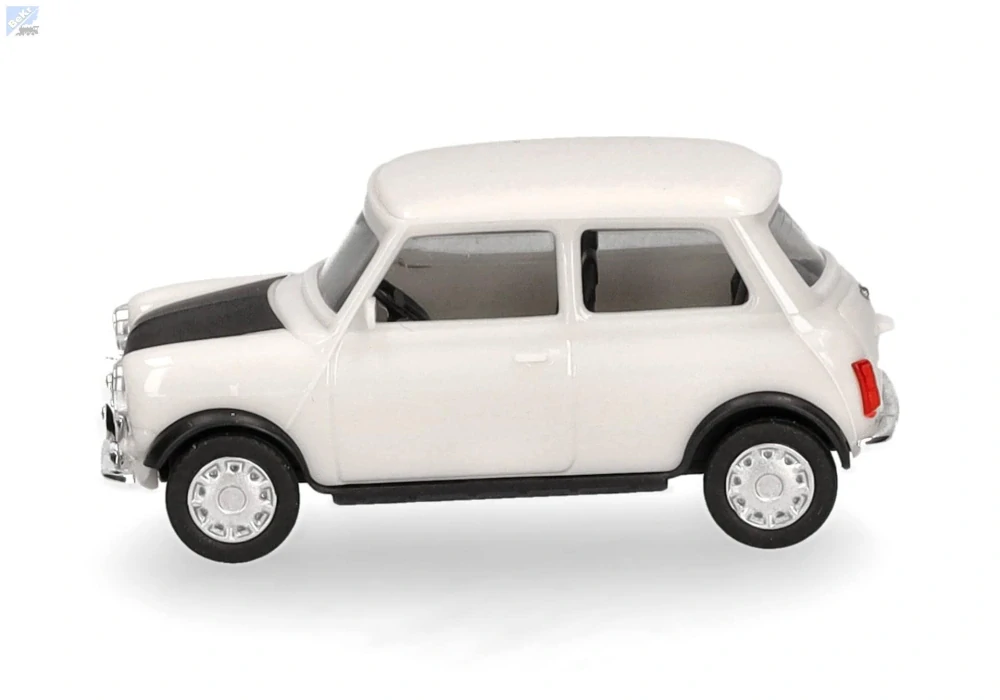 Herpa 421140-002 Mini Cooper Mayfair (s pravostranným řízením), stará anglická bílá