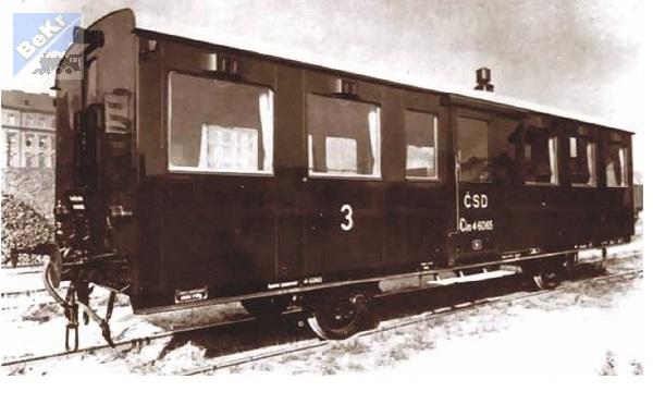 Jan Cekul H029 Set tří přívěsných vůz Clm / CDlm (1932-35) s vnitřním osvětlením, stavebnice z leptu