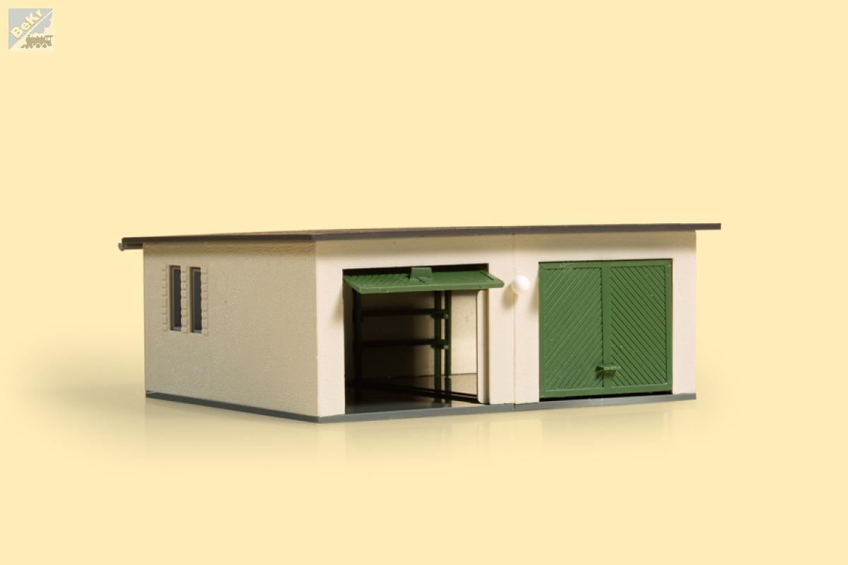 Auhagen 11456 Dvě garáže s vybavením, stavebnice