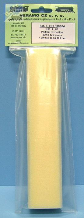 VERAMO CZ H0030104 Pěnové podloží pod koleje 8 ks celková délka 160 cm