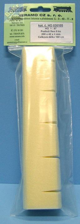 VERAMO CZ H0030105 Pěnové podloží pod koleje do oblouku, flexi 8 ks celková délka 160 cm