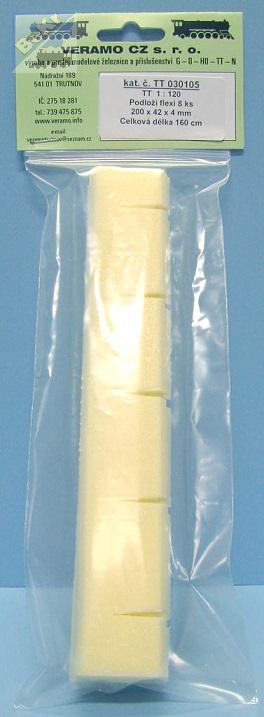 VERAMO CZ TT030105 Pěnové podloží pod koleje do oblouku, flexi 8 ks celková délka 160 cm