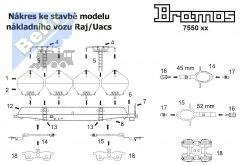 Bramos 7550 70 Stavebnice 4-osého nádobového vozu Raj/Uacs - bílomodrá, 26 2.8 - původní forma, bez obtisku