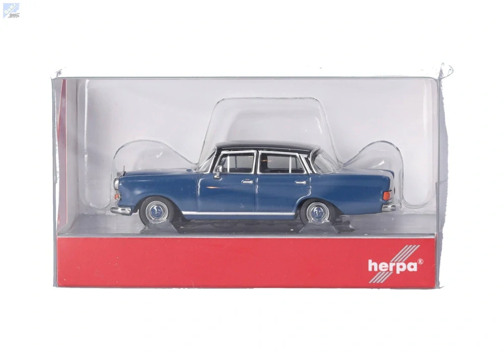 Herpa 430739-004 Mercedes-Benz 200 Heckflosse, modrá/černá