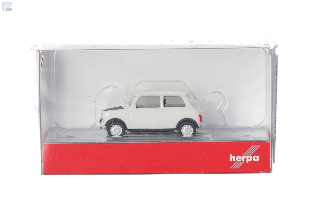 Herpa 421140-002 Mini Cooper Mayfair (s pravostranným řízením), stará anglická bílá