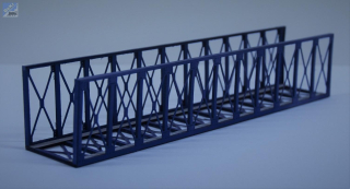 BuBi-model N60135 Příhradový most VI, šedý, 185 x 35 x 35 mm, barvená stavebnice Laser-Cut