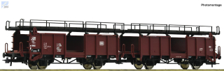 Roco 6600047 Set dvou 2-osých patrových vozů Laaes na přepravu aut DB