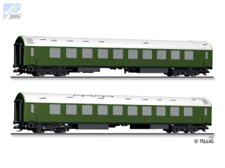 Tillig 01081 Set dvou 4-osých salonních vozů, "Salonní vůz vlády NDR postavený v roce 1966" 