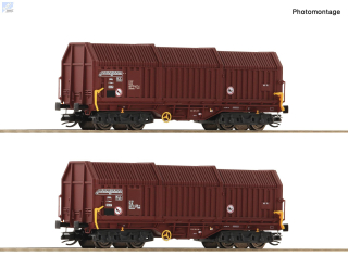 Roco 6680009 Set dvou uzavřených teleskopických 4-osých vozů Shimmns DR