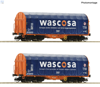 Roco 6680006 Set dvou plachtových 4-osých vozů Shimmns Wascosa NL - WASCO