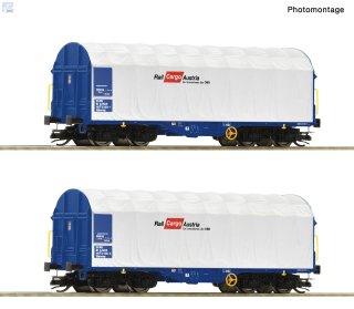 Roco 6680007 Set dvou plachtových 4-osých vozů Shimmns Rail Cargo Austria ÖBB