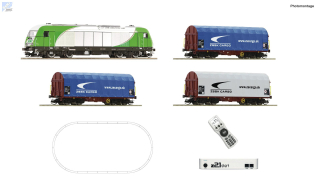 Roco 5190001 Digitální start set s dieselovou lokomotivou ER 20 a třemi plachtovými 4-osými vozy Shimmns ZSSK CARGO/SETG
