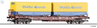 Tillig 18158 Kontejnerový 4-osý vůz Sdkms707 ložený dvěma kontejnery  "Willi Betz" DB