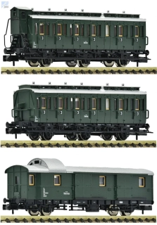 Fleischmann 6260055 Set dvou 3-osých osobních C3 a jednoho zavazadlového 2-osého vozu Pwi ÖBB