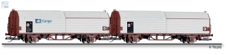 Tillig 01071 Set dvou uzavřených 2-osý vozů A + B Laail s posuvnými stěnami a střechou ČD Cargo
