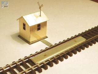 Miniatur MN09 Vagonová váha s dřevěným domkem, stavebnice z leptaného plechu