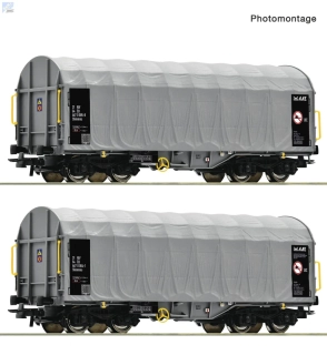 Roco 6600159 Set dvou 4-osých vozů s posuvnou plachtou Rils ČD Cargo