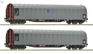 Roco 6600159 Set dvou 4-osých vozů s posuvnou plachtou Rils ČD Cargo