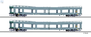 Tillig 01135 Set dvou 4-osých vozů na přepravu aut DDm DR
