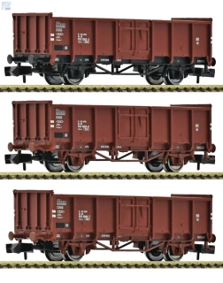 Fleischmann 6660156 Set tří otevřených 2-osých vozů Es-u DR