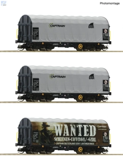 Roco 6680023 Set tří plachtových 4-osých vozů Shimmns Captrain D - ERR