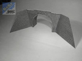 Malá železnice 21204.03 Tunelový portál 2 kolejný - přímá klej - motorová trakce - šedý
