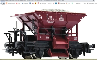 Roco 56250.C Výsypný 2-osý vůz Talbot s nákladem štěrku ČSD