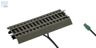 Roco 42517  G½ ROCO LINE dřevěné pražce s podložím, napájecí kolej rovná 115 mm pro digitální provoz, (polovina standardní délky)